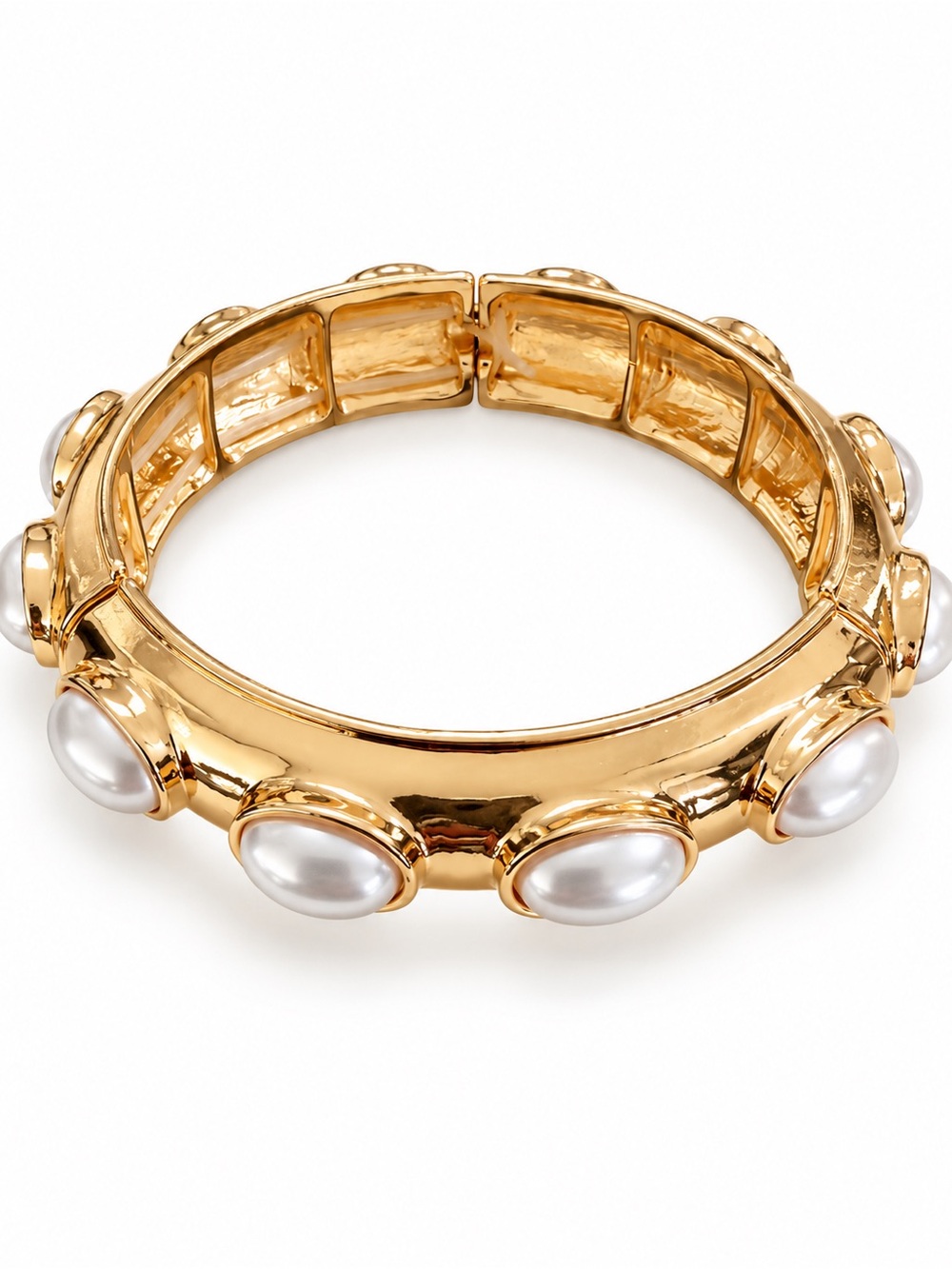 Persimmon Gold-Tone Pearl Accent Stretch Bracelet